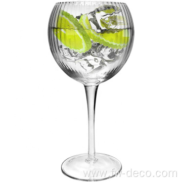 custom Elegant Ribbed Gin & Tonic Balloon Glass